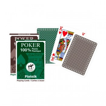 Piatnik 100% Plastikinės Pokerio kortos 1 vnt. (žalios arba rudos)
